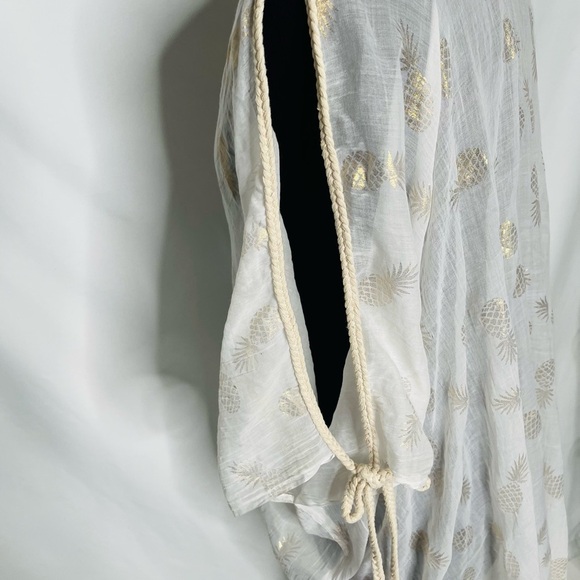 Pool to party open shoulder dress pineapple 🍍 prints dress cover NWT ONE SIZE - Picture 5 of 10